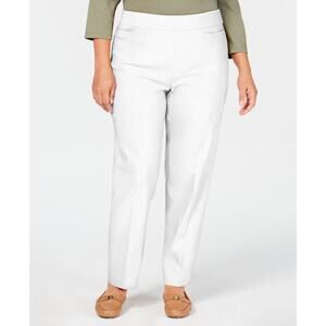 Alfred Dunner Tummy-Control Pull-On Stretch Modern Fit Pants White NWT Size 22W
